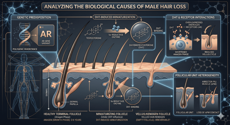 Analyzing the Biological Causes of Male Hair Loss