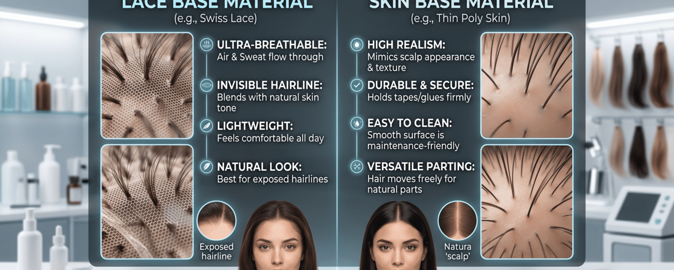Hair Patch Base Materials: Lace vs. Skin