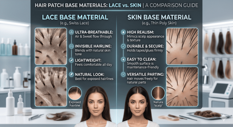 Hair Patch Base Materials: Lace vs Skin