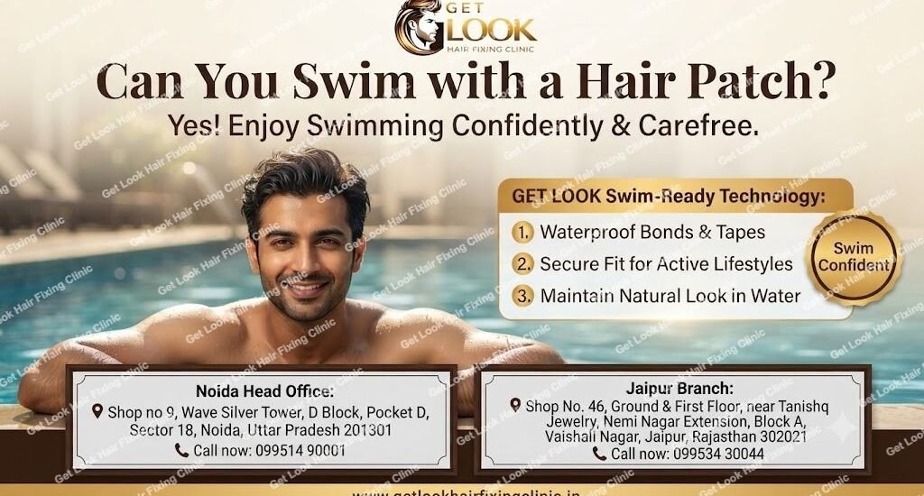swimming with a hair patch hair system