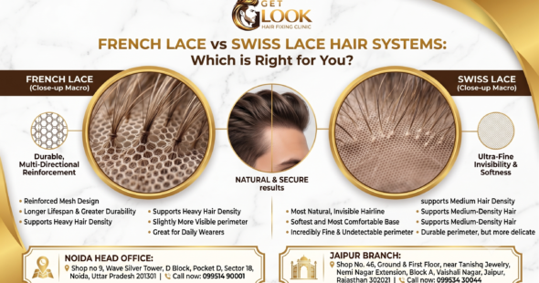 French lace vs Swiss lace hair system base material