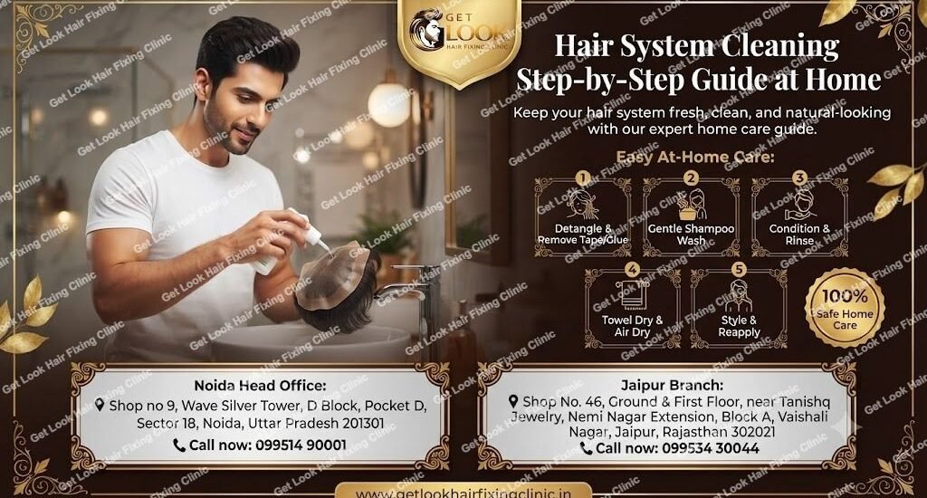 hair system cleaning routine products at home