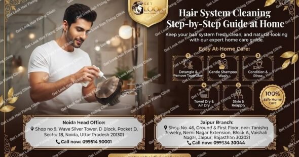 hair system cleaning routine products at home