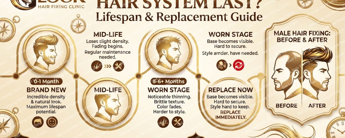 how long does a hair system last and replacement timeline