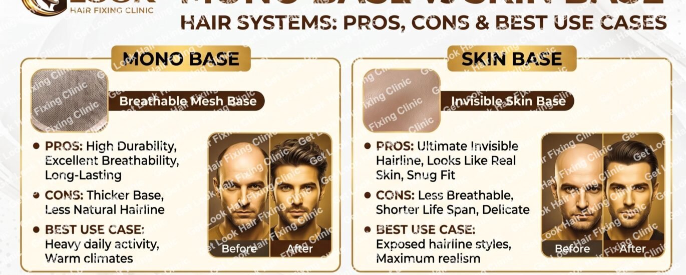 mono base vs skin base hair system comparison